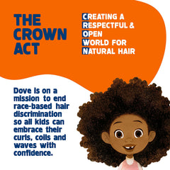 Dove Kids Detangler Spray bottle shows easy detangling for kids' textured hair.