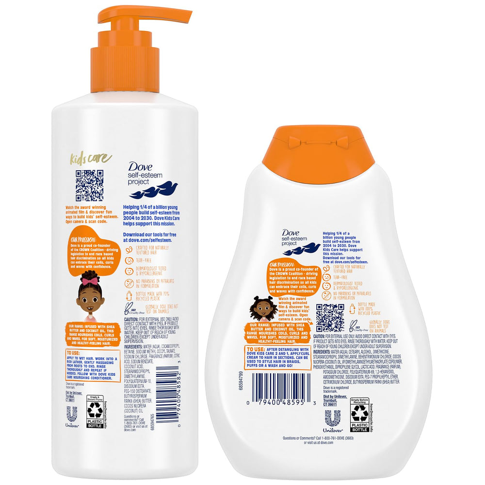 Dove Kids Styling Curl Cream tube defining curls with lasting moisture.
