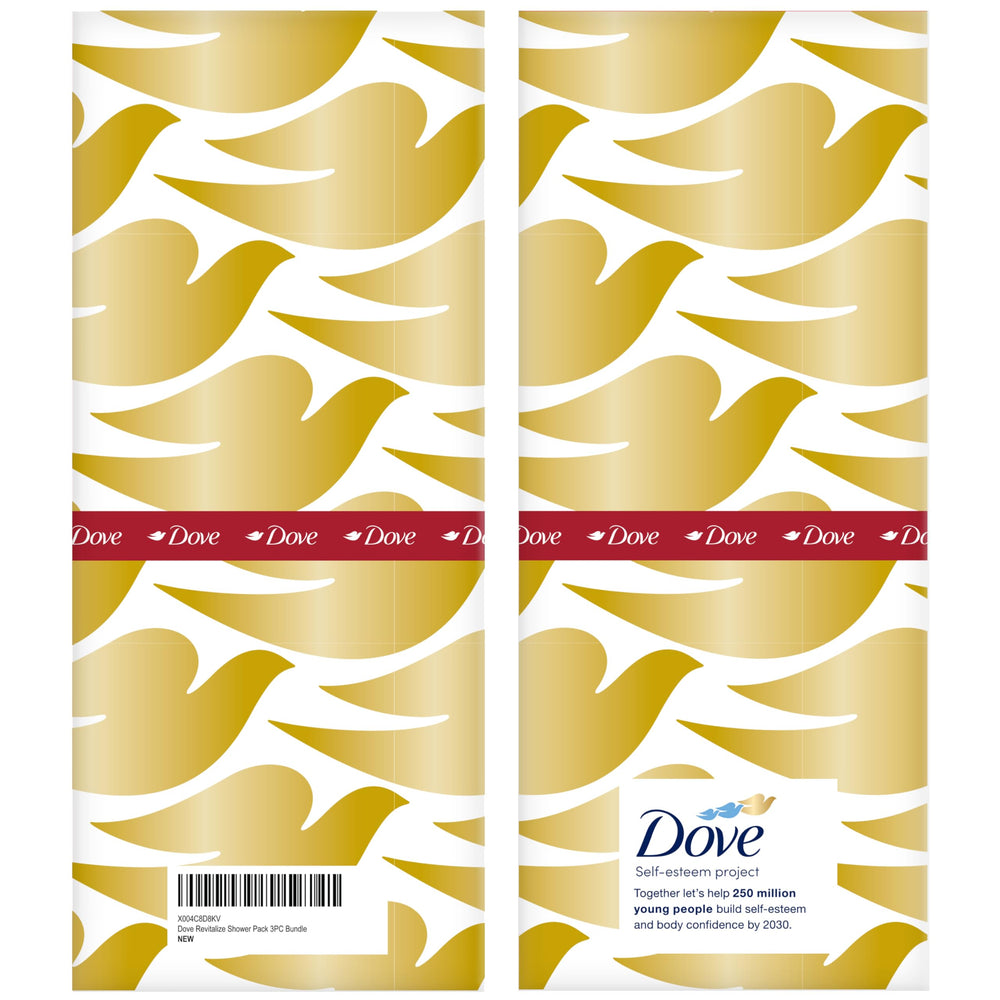 Closeup of Dove packaging showcasing the brand logo and design.