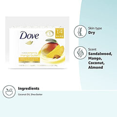 Dove Mango Butter Beauty Bar used on dry skin for softness.