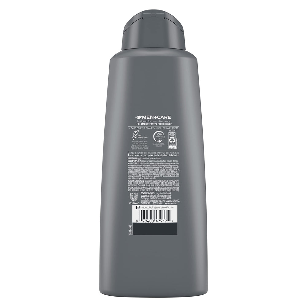 DOVE MEN + CARE 2-in-1 bottle in shower demonstrating all-over cleansing routine