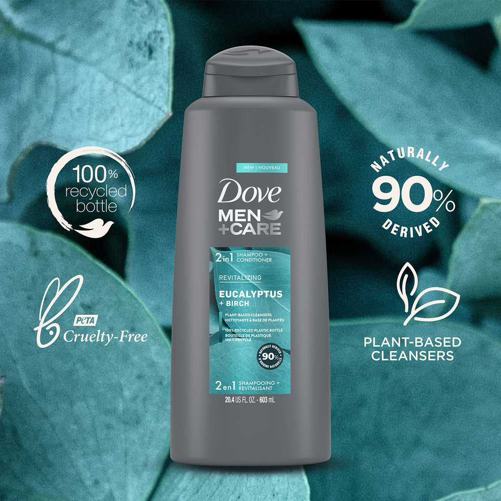 DOVE MEN + CARE cruelty-free label on 2-in-1 product