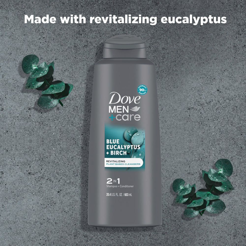 DOVE MEN + CARE 2-in-1 bottle emphasizes long-lasting freshness