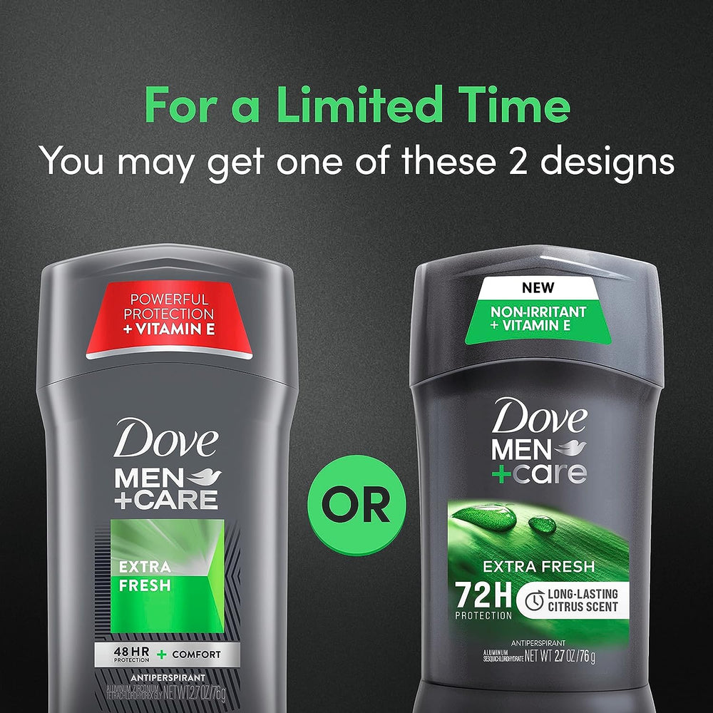 Dove 48hr non-irritant label suggests gentle skin-friendly protection.