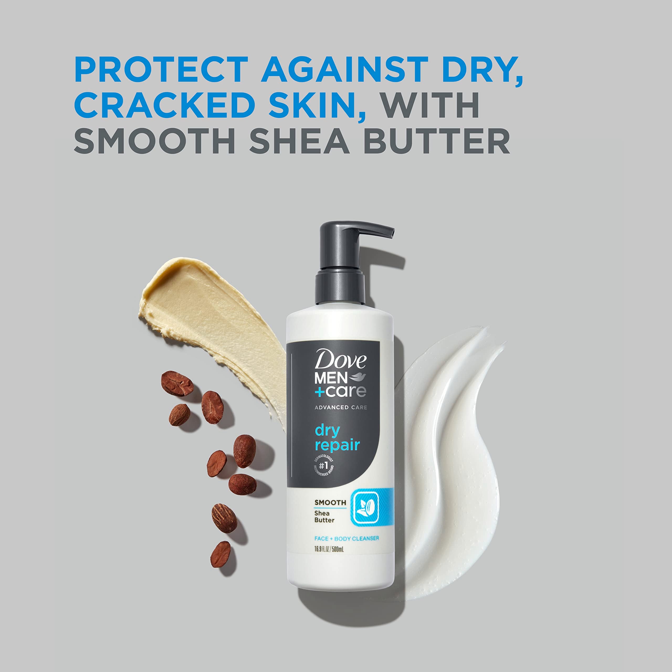 Dove Men+Care Advanced Care Dry Repair woody scent in action