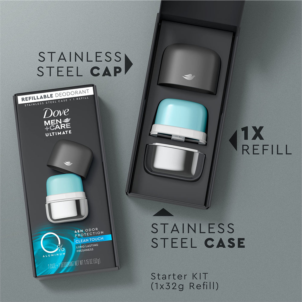 Dove Men+Care aluminum-free deodorant stick for long-lasting freshness.