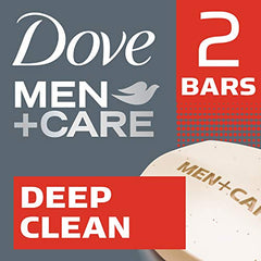 Dove Men+Care bar soap close-up lather demonstrating creamy foam for a comfortable wash.