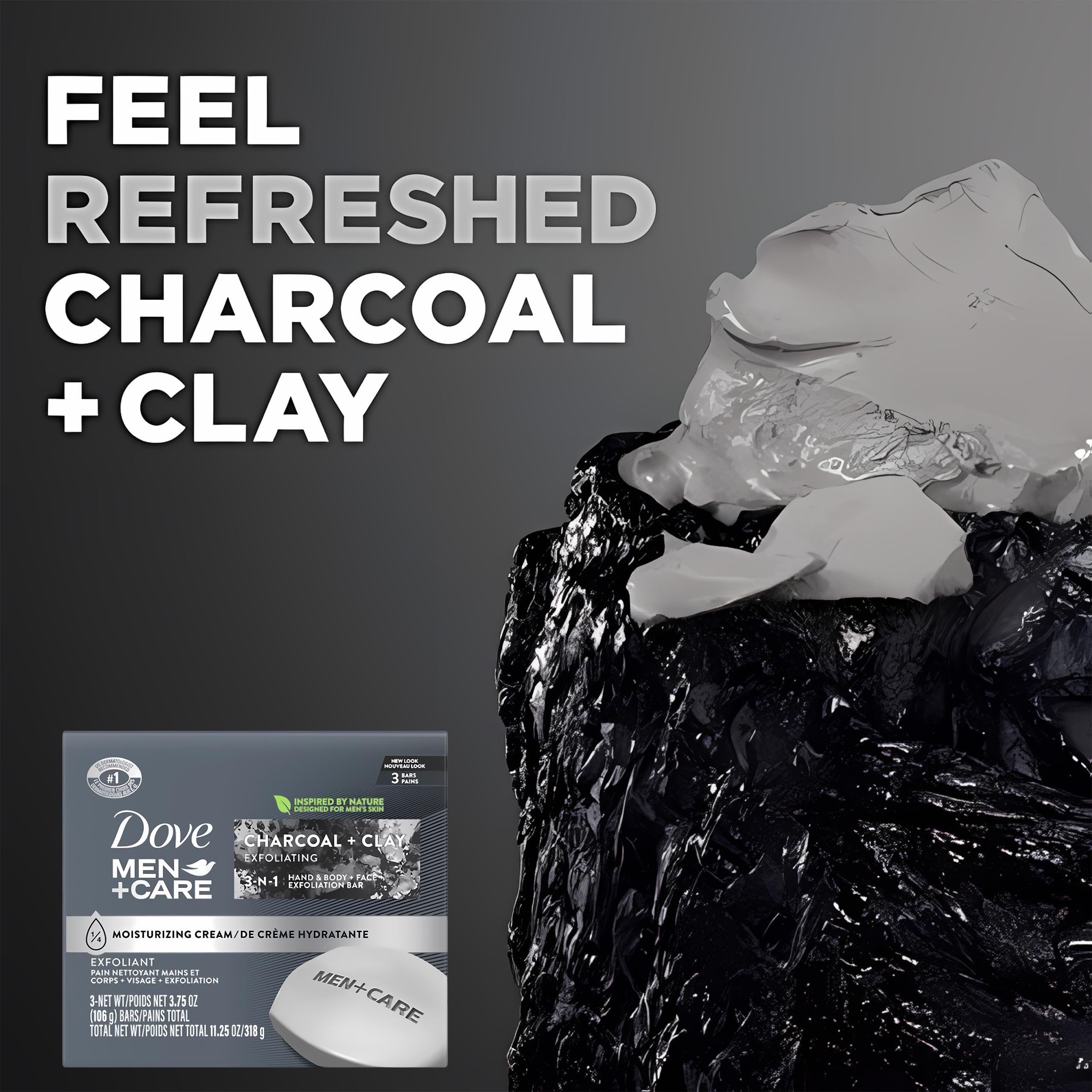 Dove Men Care Charcoal Clay bar after-workout cleansing