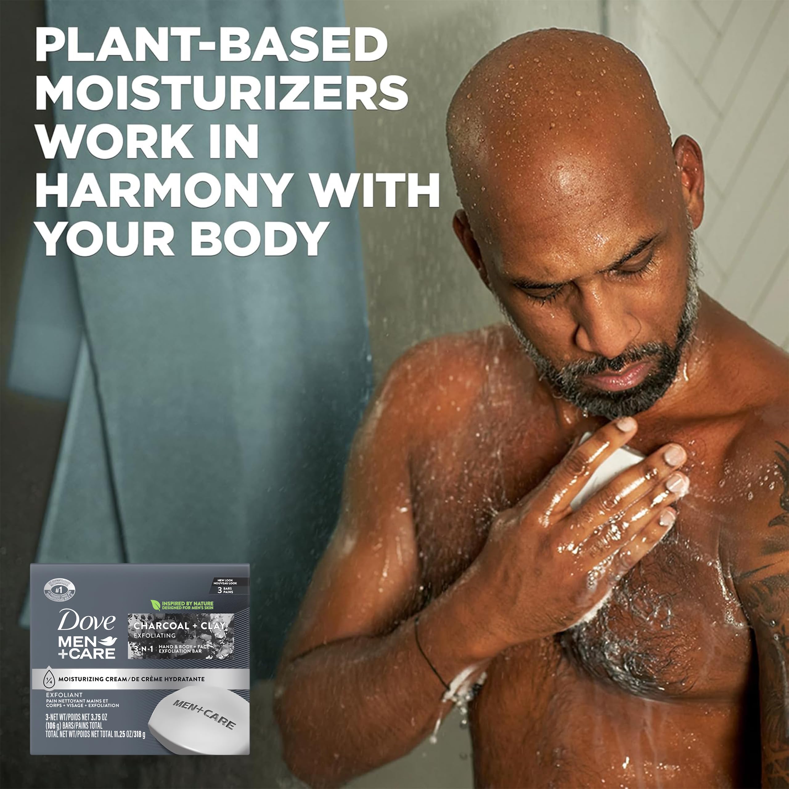 Dove Men Care Charcoal Clay bar used at sink for hand wash