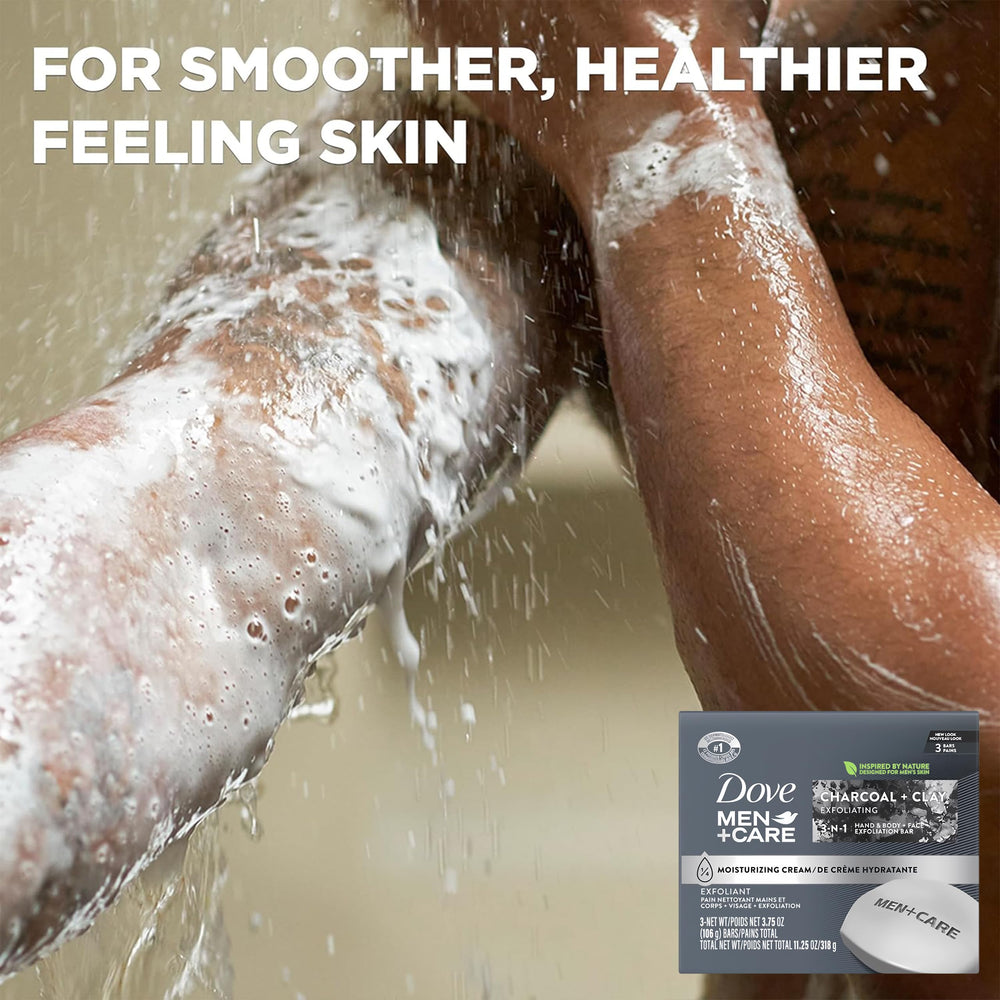 Dove Men Care Charcoal Clay bar scent delivering a clean masculine aroma
