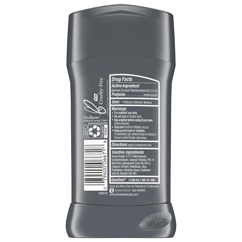 Dove Men Care Clean Comfort stick being applied for quick protection