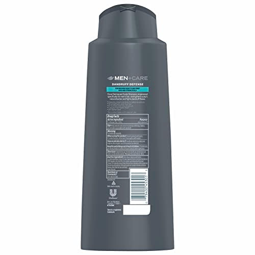 Dove Men+Care Dandruff Defense packaging shows a 4-pack of shampoo