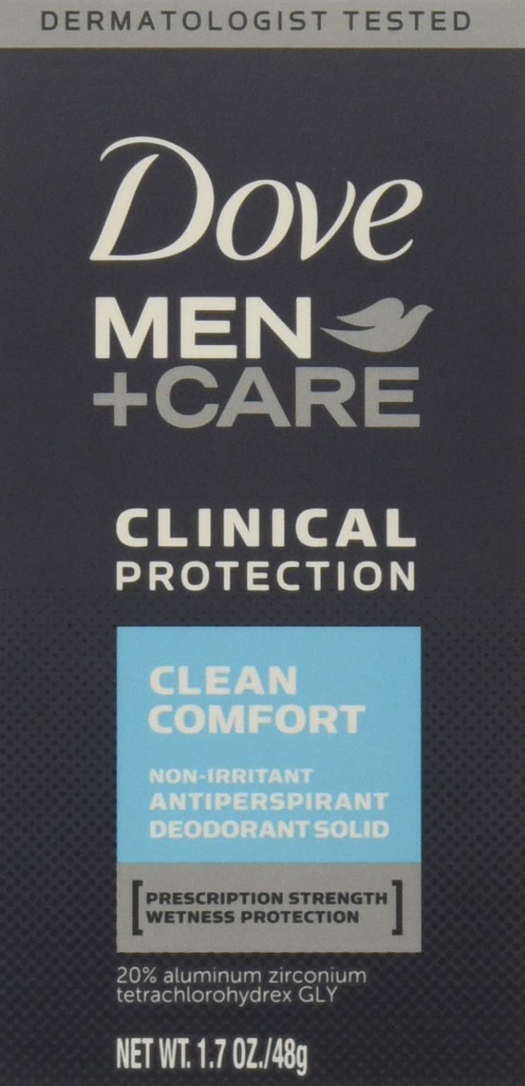 Dove Men+Care 96H protection image highlighting long-lasting dryness.