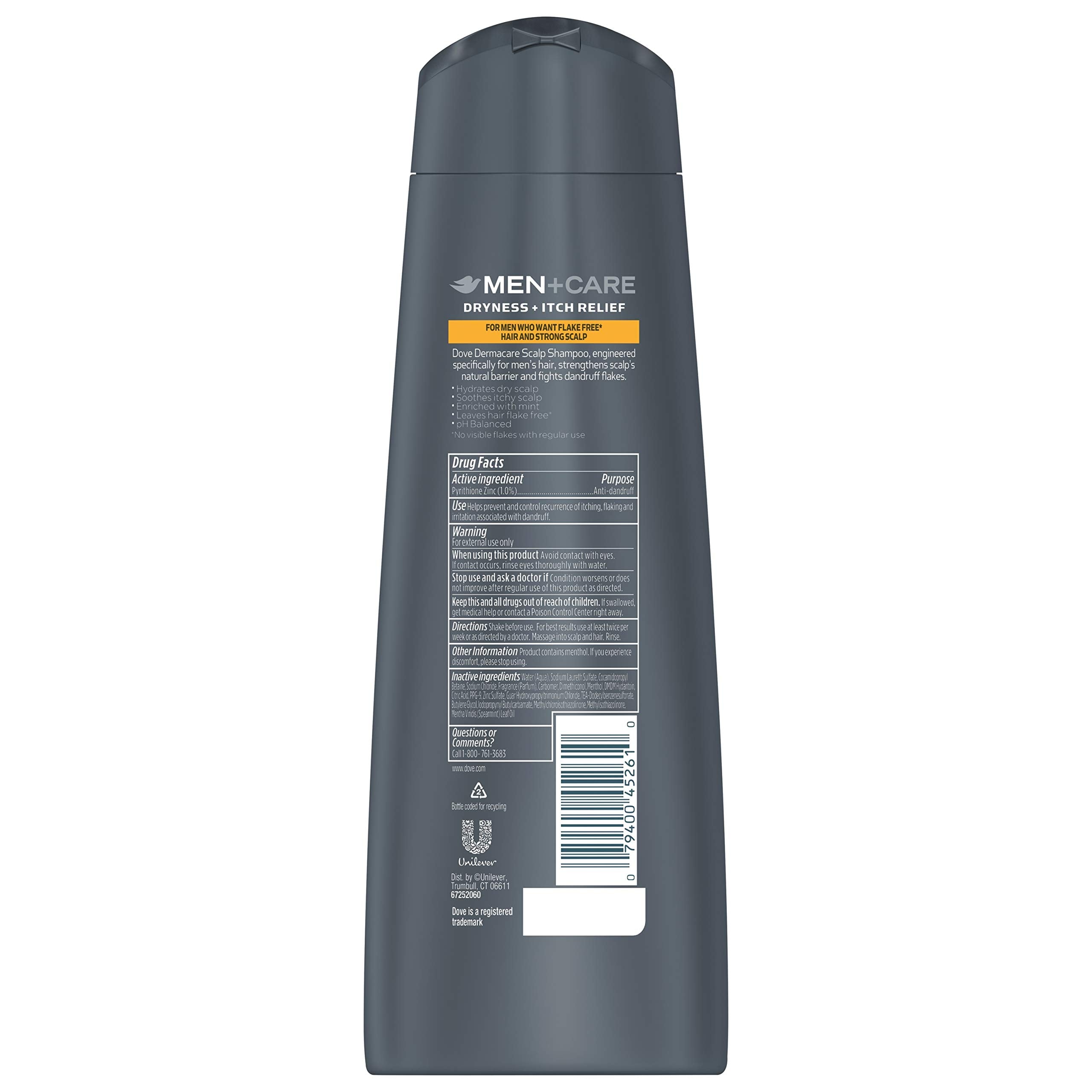 Close-up of the 2-in-1 label highlights dryness and itch relief.