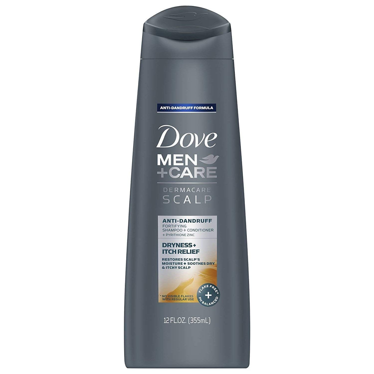 Dove Men+Care Dermacare 2-in-1 shampoo conditioner foam with refreshing lather.