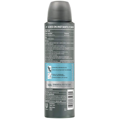 Dove Men+Care Dry Spray close-up illustrating quick-dry application on skin