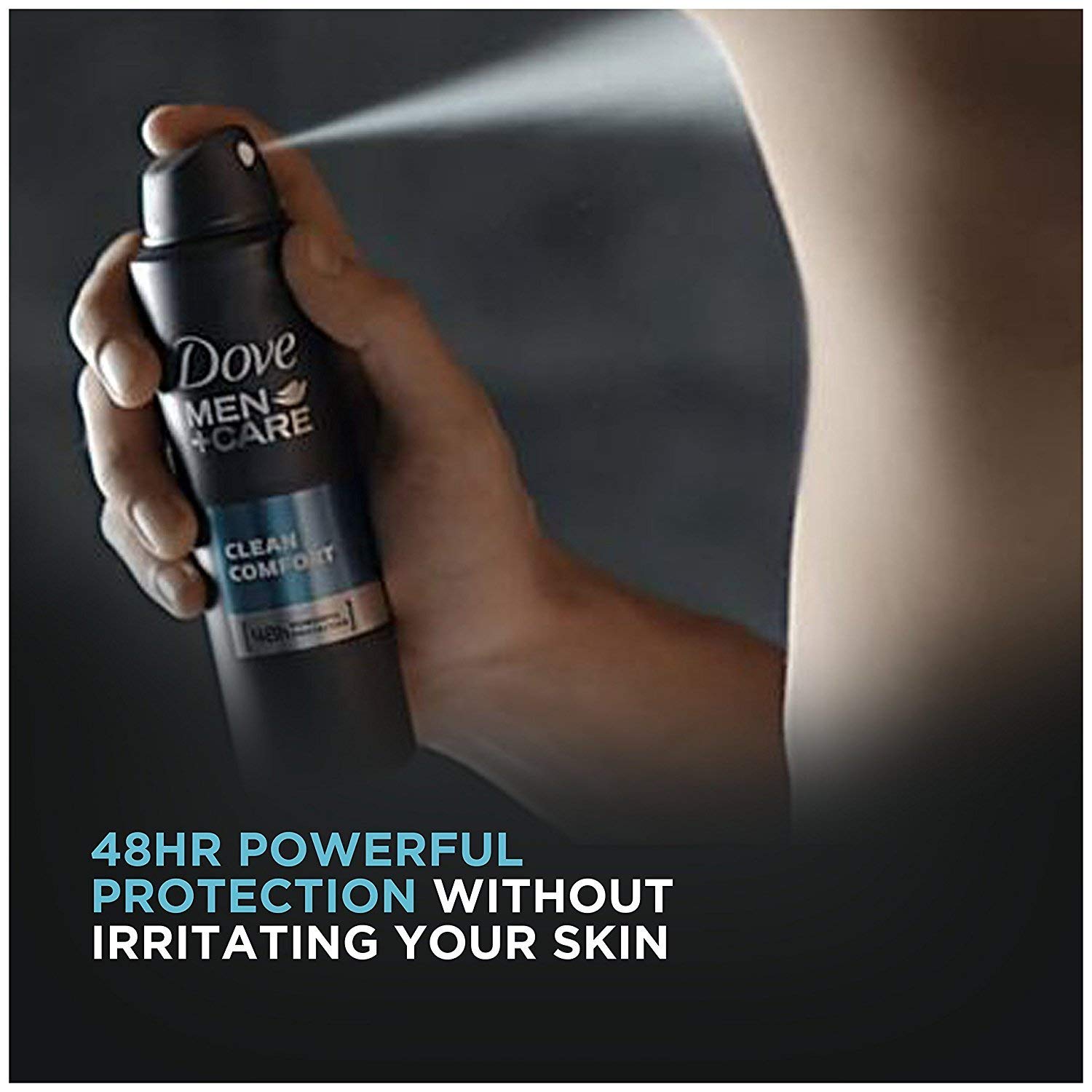 Dove Men+Care Clean Comfort spray and mist line shown for everyday use