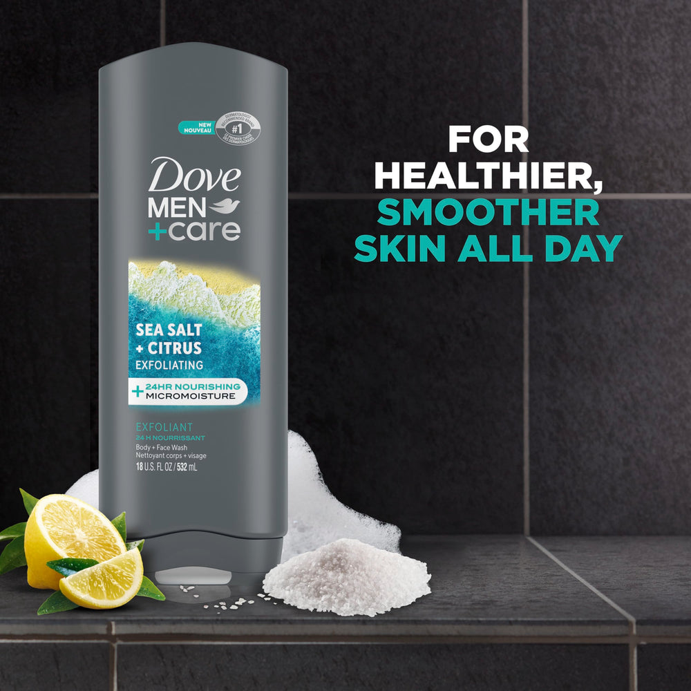 Foamy lather in hand from DOVE MEN + CARE exfoliating wash