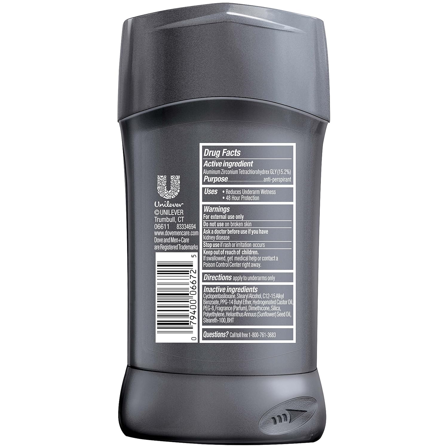 Dove Men+Care Extra Fresh 3-pack side view showing compact 2.7 oz sticks.