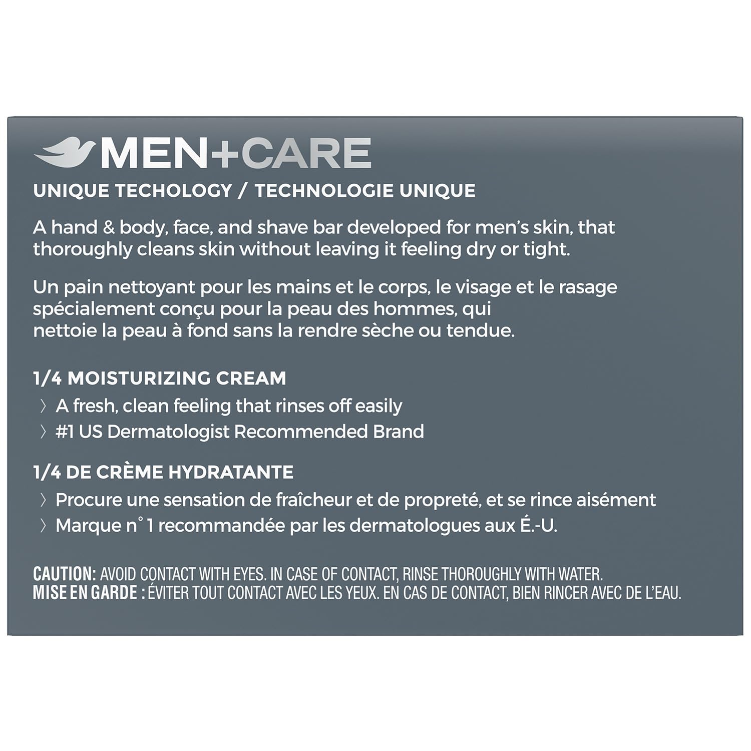 Dove Men+Care Extra Fresh Bar close-up texture shows moisturizing cream and clean lather