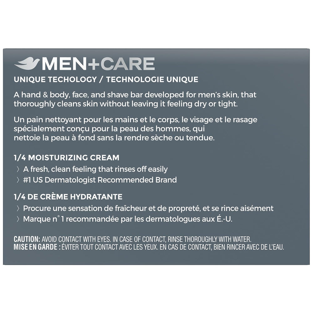 Dove Men+Care Extra Fresh Bar close-up texture shows moisturizing cream and clean lather