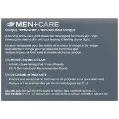 Dove Men+Care Extra Fresh Bar close-up texture shows moisturizing cream and clean lather