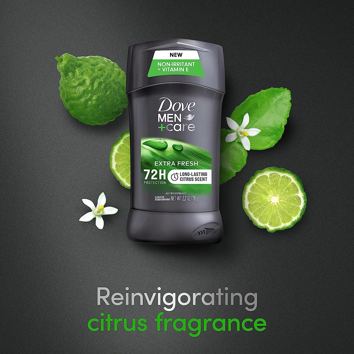 Dove Men+Care extra fresh fragrance for everyday routines.