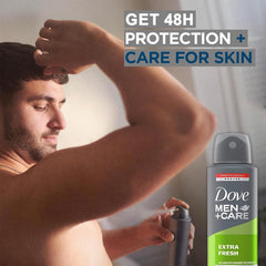 Dove Men+Care Extra Fresh moisturizer technology protects skin during wear.