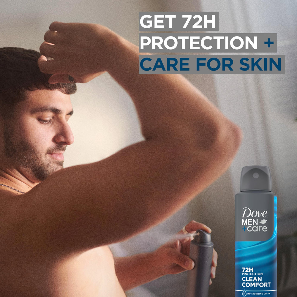 Dove Men+Care goes on dry, leaving no sticky residue