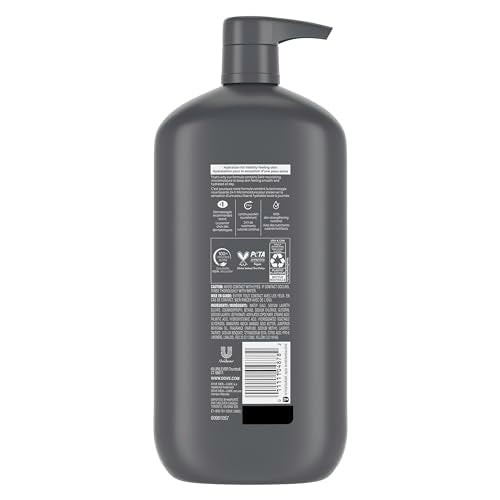 Dove Men+Care Mango Cedarwood foamy lather delivering comfortable skin hydration.