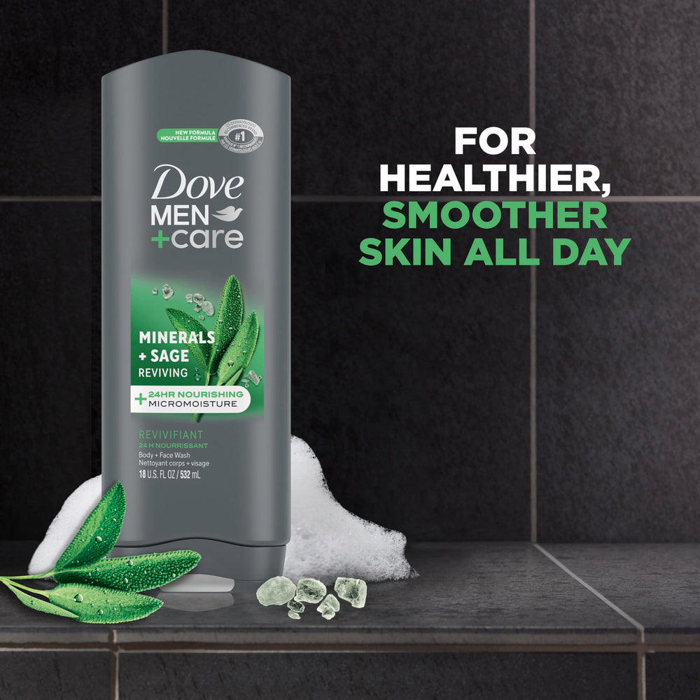Foaming lather on hand highlights mineral cleanse and sage scent