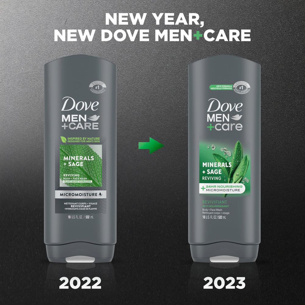 Lifestyle shot of a man starting his day with Dove Men+Care Mineral Sage