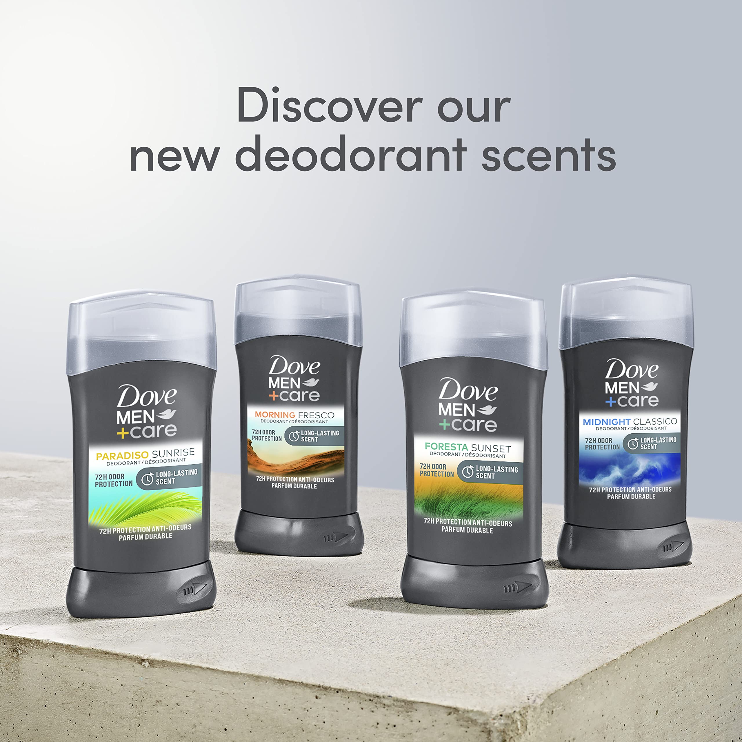 Dove Men+Care Morning Fresco green packaging conveys aluminum-free care.