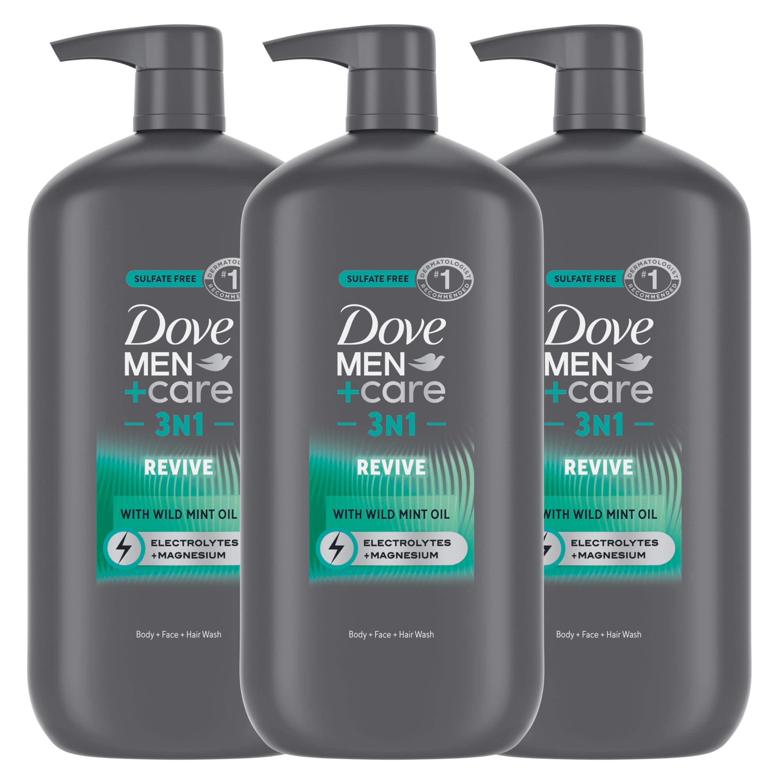 Dove Men+Care Revive 3N1 bottle on display signals a refreshing start.