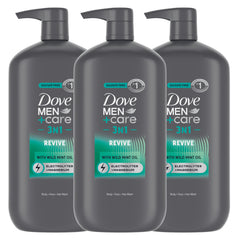 Dove Men+Care Revive 3N1 bottle on display signals a refreshing start.
