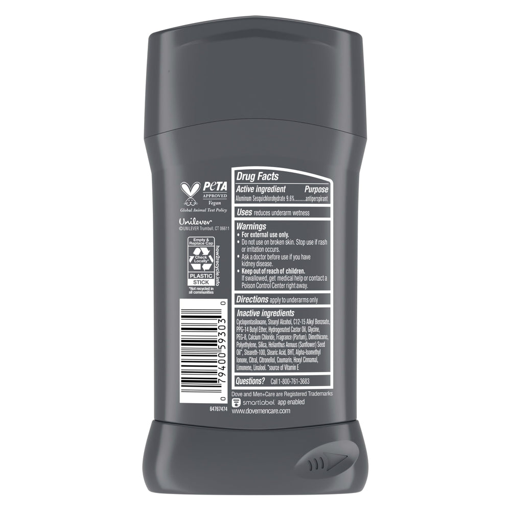 Dove Men+Care Stain Defense Clean underarm application showing even coverage.