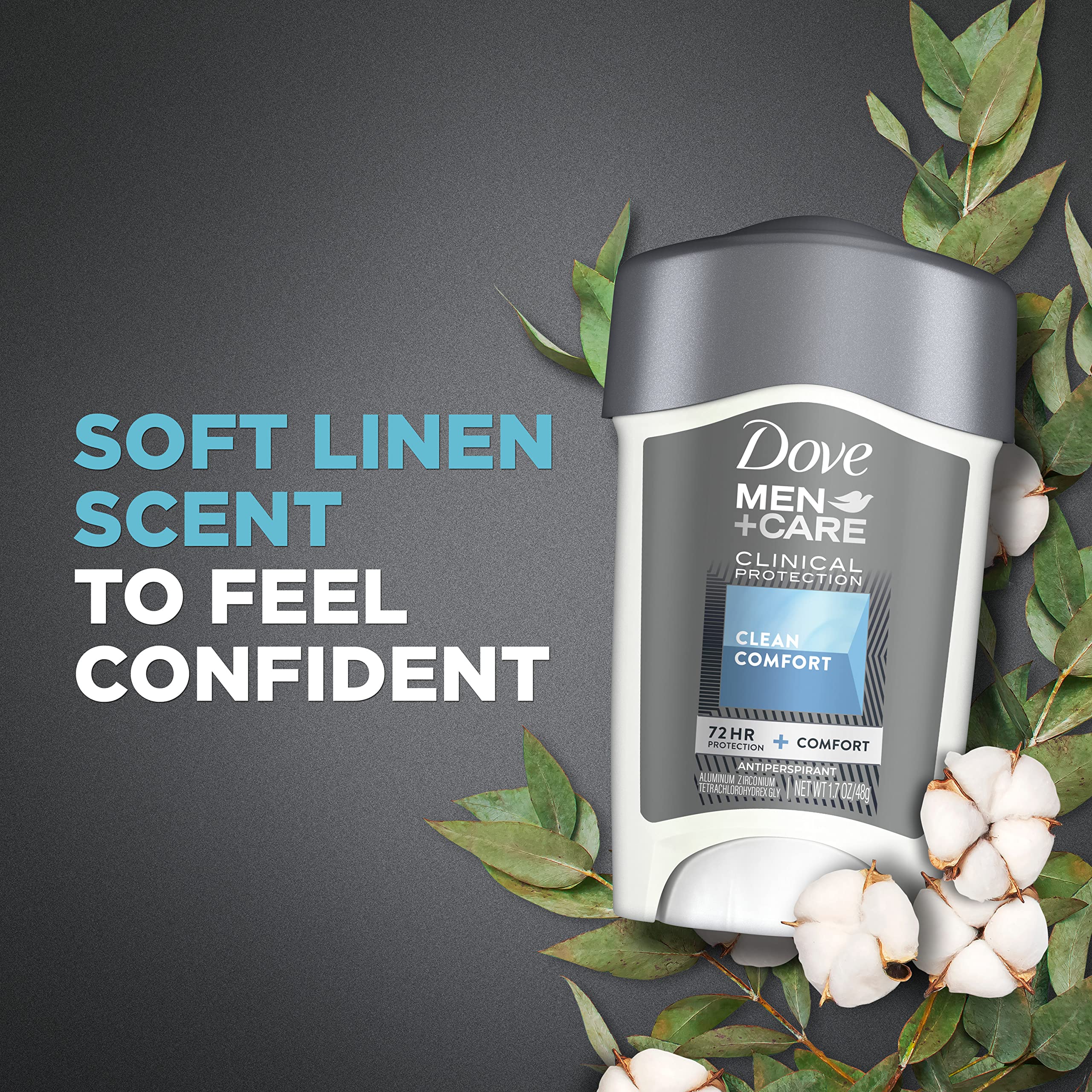 Dove Men+Care Moisturizing underarm care for all-day comfort.