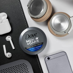 Dove Men+Care Ultra Hydra Cream face-care scene shows versatile 3-in-1 use.