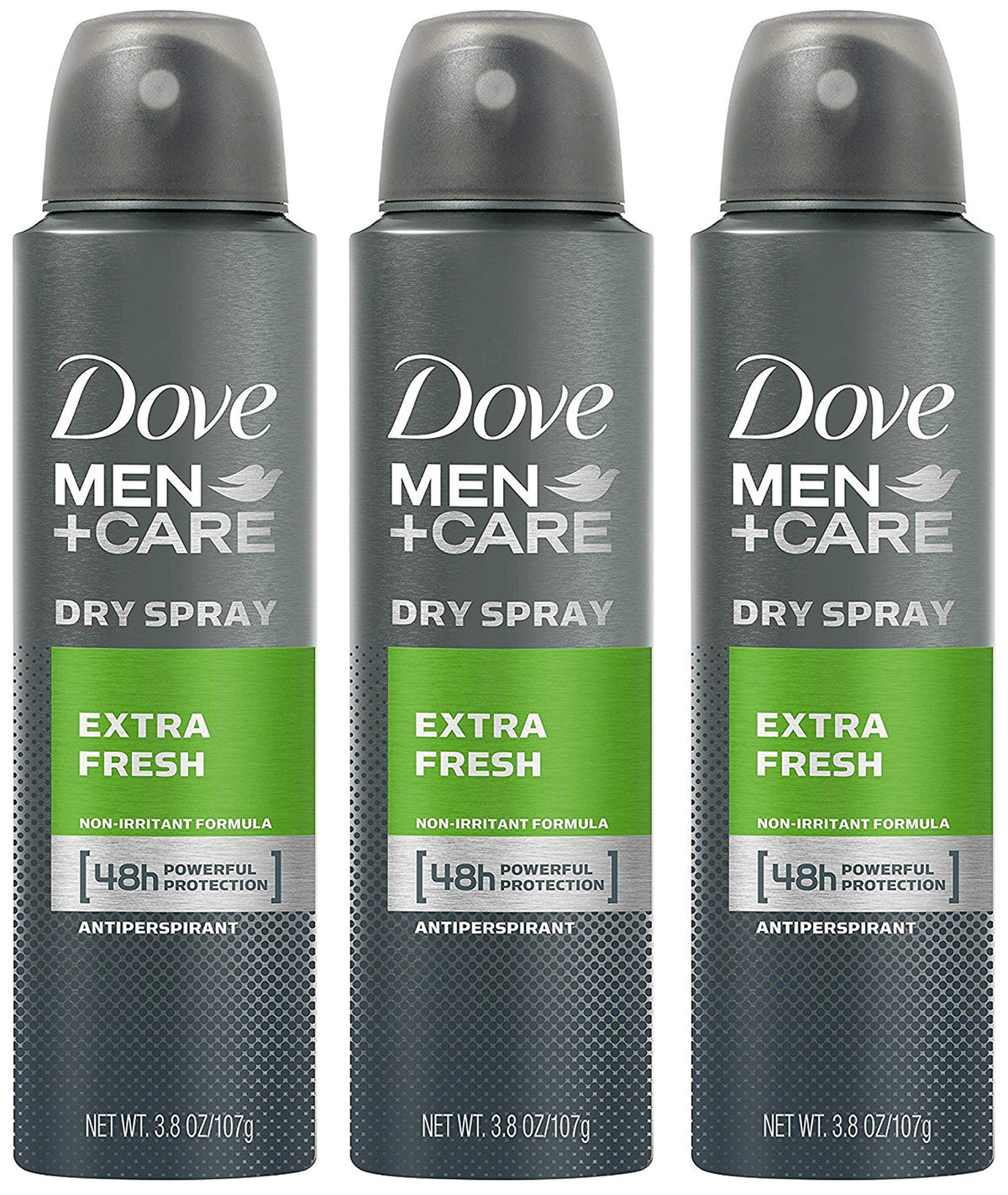 Dove Men Antiperspirant Extra Fresh three-pack, front view for all-day freshness