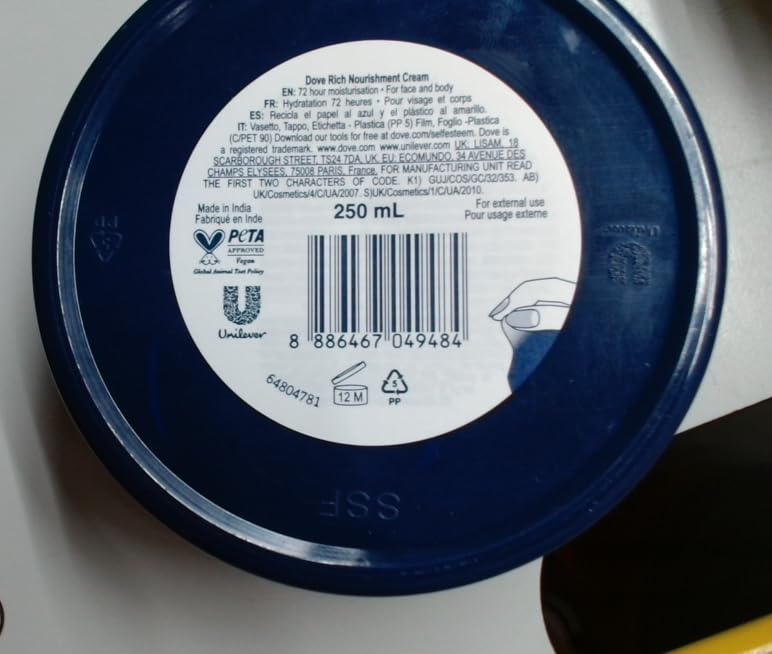 Dove Nourishing Body Care packaging shown for easy at-home use.