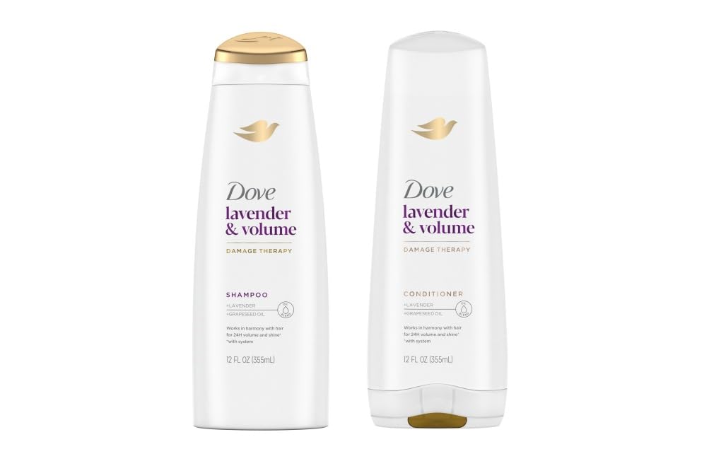 Dove Nourishing Rituals Thickening Shampoo bottle shown to promote fuller-looking hair.