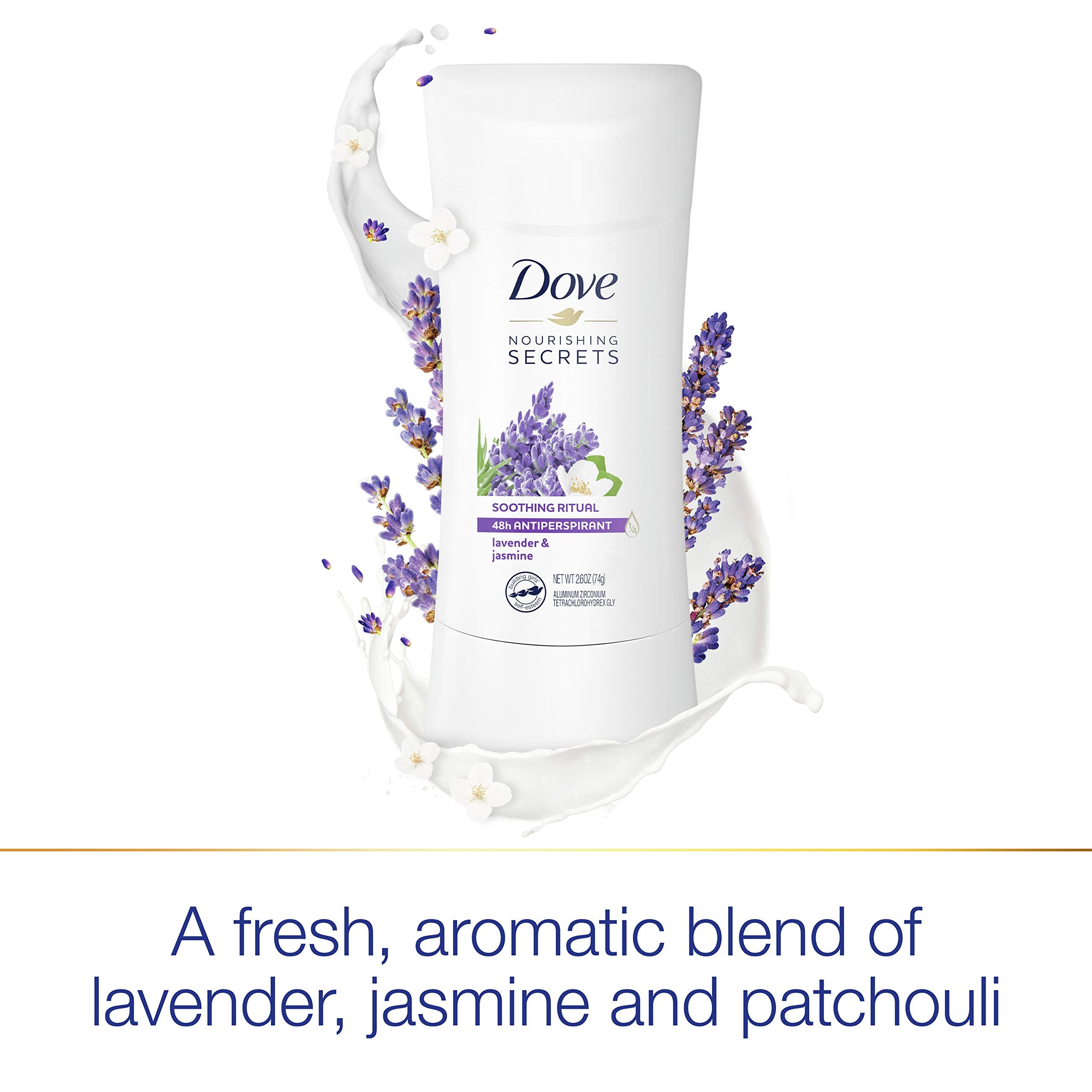 48-hour protection label visible on Dove Nourishing Secrets packaging