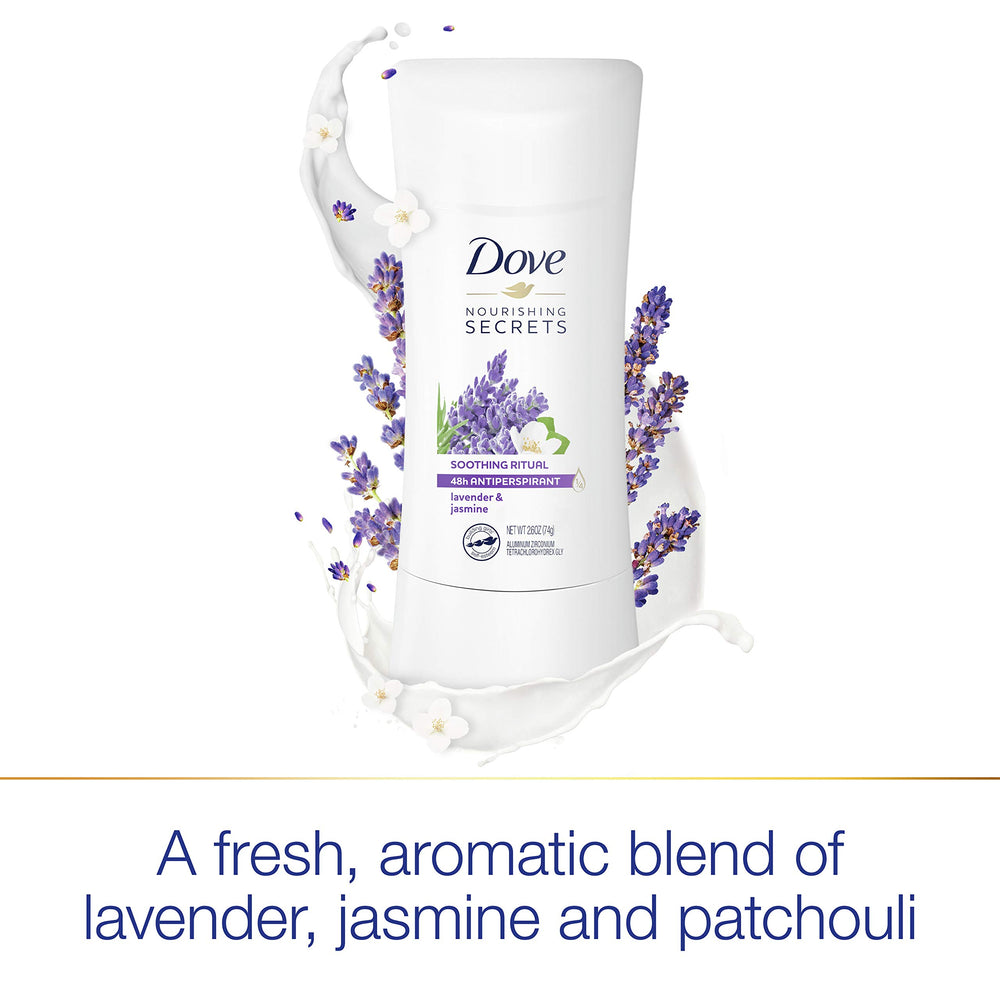 48-hour protection label visible on Dove Nourishing Secrets packaging