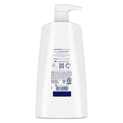 Dove Nutritive Daily Moisture conditioner label close-up highlighting Pro-moisture complex for nourishment.