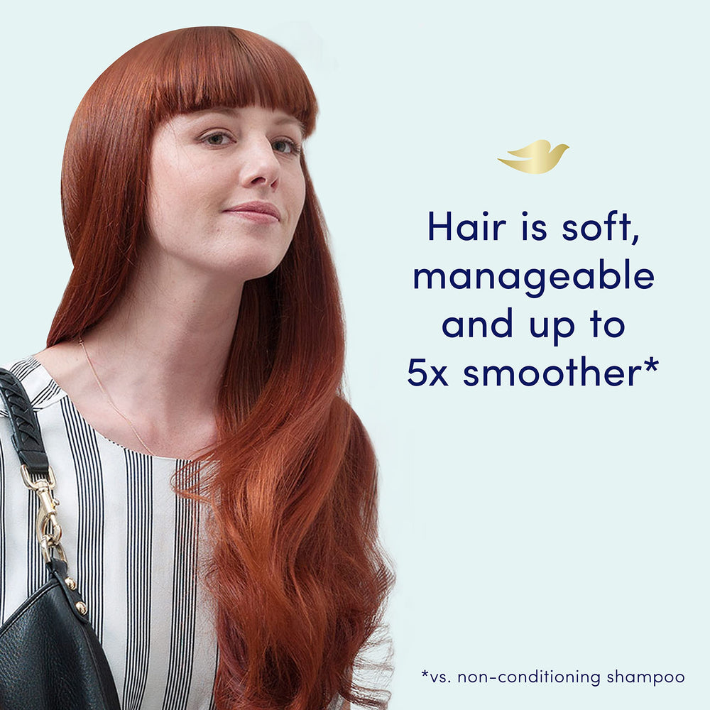 Dove Nutritive Daily Moisture conditioner pump handle shown for easy application.