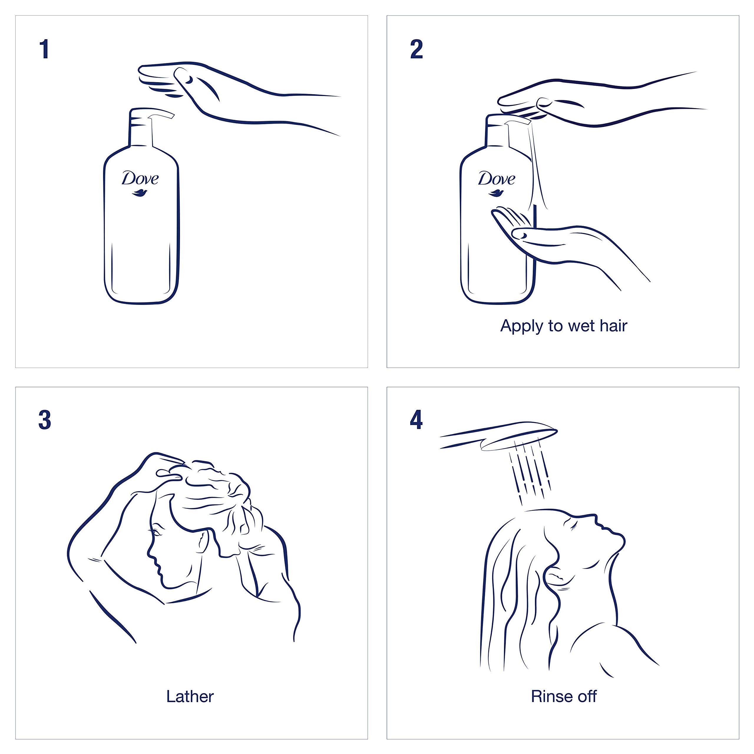 Soft, manageable hair texture after washing with Dove Daily Moisture.