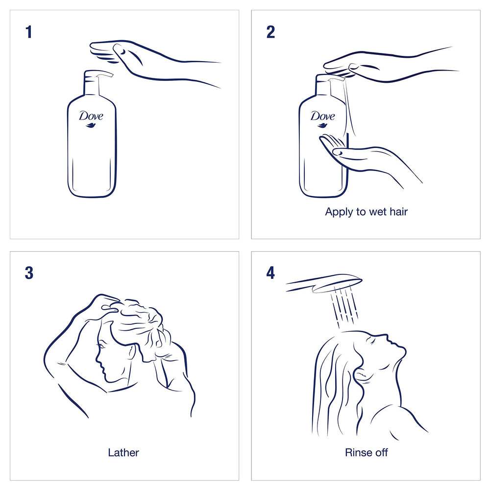 Soft, manageable hair texture after washing with Dove Daily Moisture.