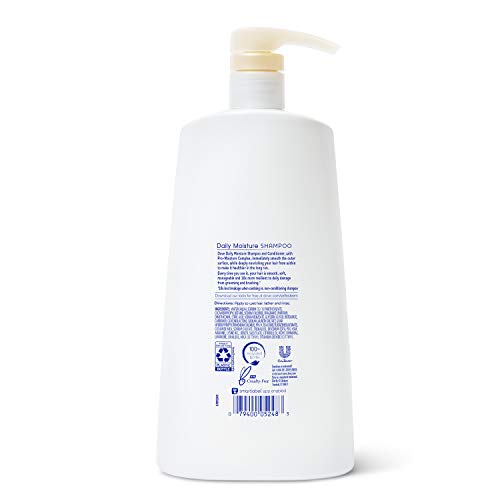 Dove Nutritive Solutions Daily Moisture Shampoo lather on hands shows gentle cleansing.