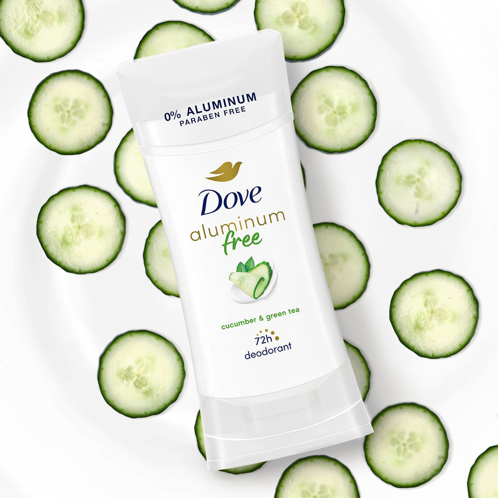 Odor protection up to 48 hours with Dove cucumber green tea scent.