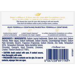 Dove Original Beauty Bar box close-up highlighting moisturizing cream for hydrated skin.